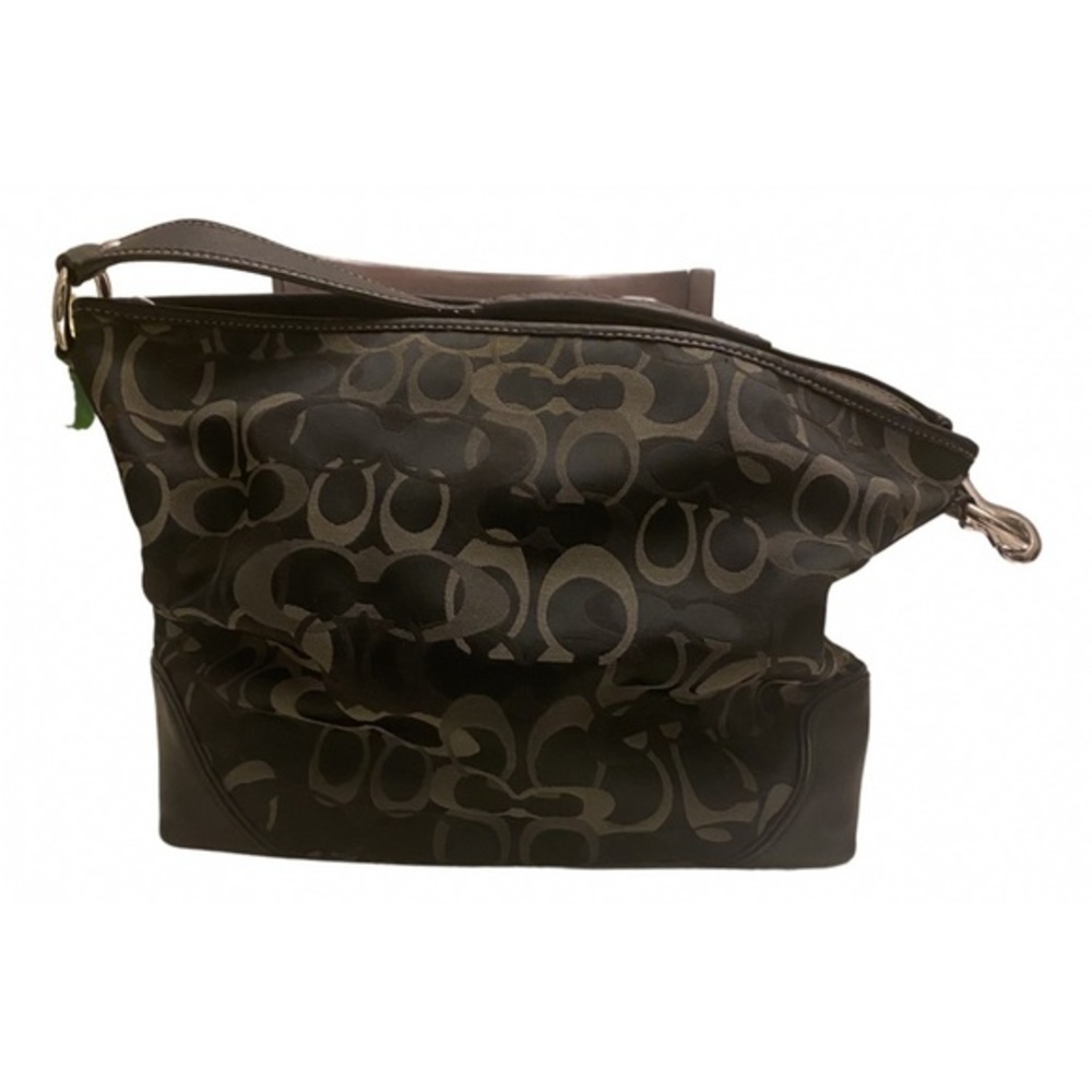 Vintage Black Coach Carly Bag Canvas and Leather